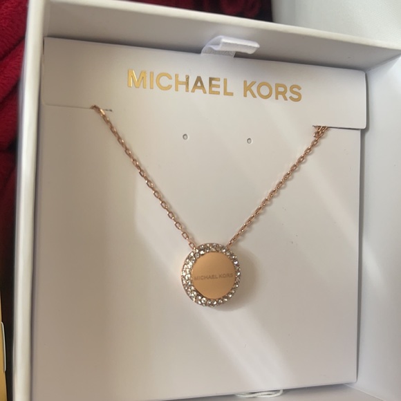 MICHAEL KORS MKJX6180791 BRILLIANCE PAVE' ROSE GOLD-TONE NECKLACE MSRP $85.00 - Picture 5 of 6